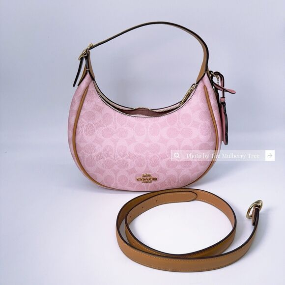 Coach CDW86 Powder Pink Emily Shoulder Bag Crossbody With Flower Charms NWT
